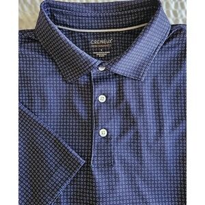 Cremieux Performance Men's Navy Pattern Short Sleeve Polo Size Large